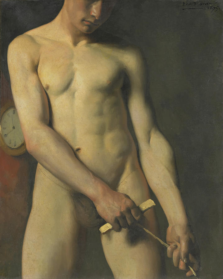 Nude Study Of A Man Painting by Mountain Dreams