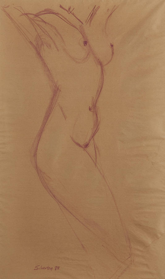 Nude Study Drawing by Robert Silverton