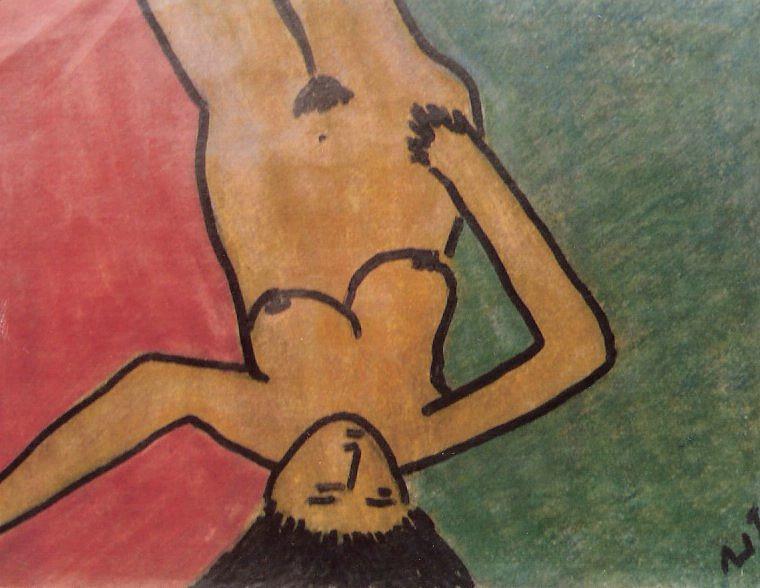 Nude Drawing - Nude Study by Vijayan Kannampilly