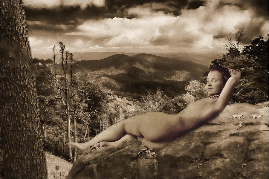 Nude Sunbather Digital Art by John Haldane