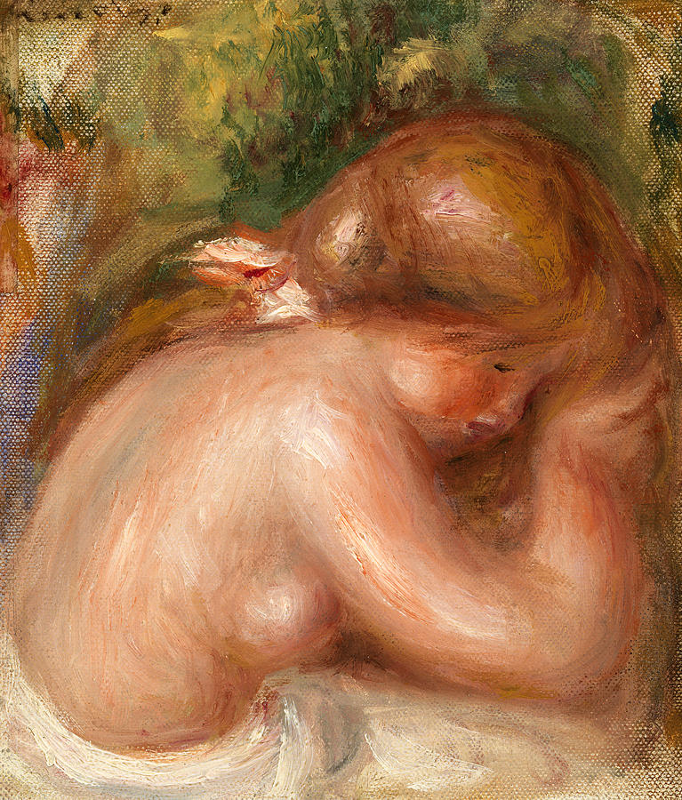 Pierre Auguste Renoir Painting - Nude Torso of Young Girl by Pierre-Auguste Renoir