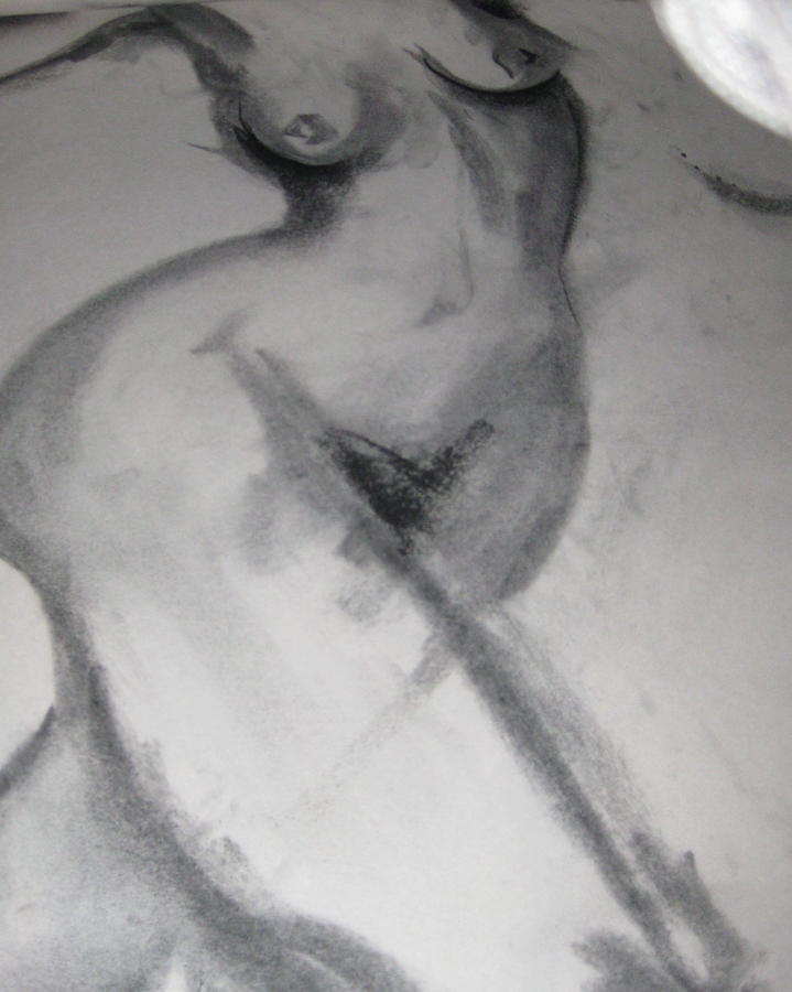 Nude Drawing - Nude Twisted by Carole Johnson