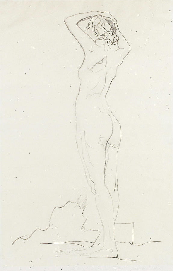 Nude Drawing by Valentin Alexandrovich Serov
