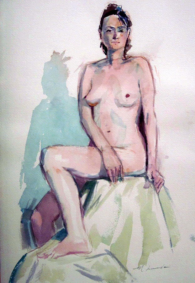 Nude with Cast Shadow Painting by Mark Lunde