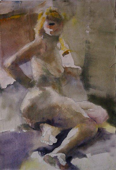 Nude Painting - Nude With Makeup by Kristine Jansone