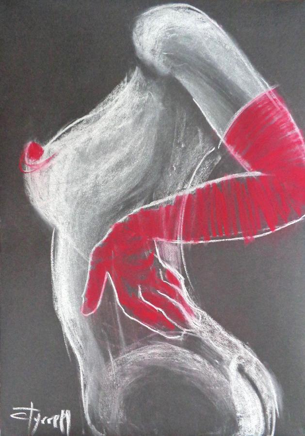 Nude With Red Gloves Painting by Carmen Tyrrell