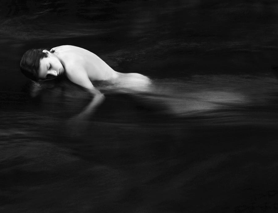 Nude Woman in River Painting by Monica and Michael Sweet - Printscapes