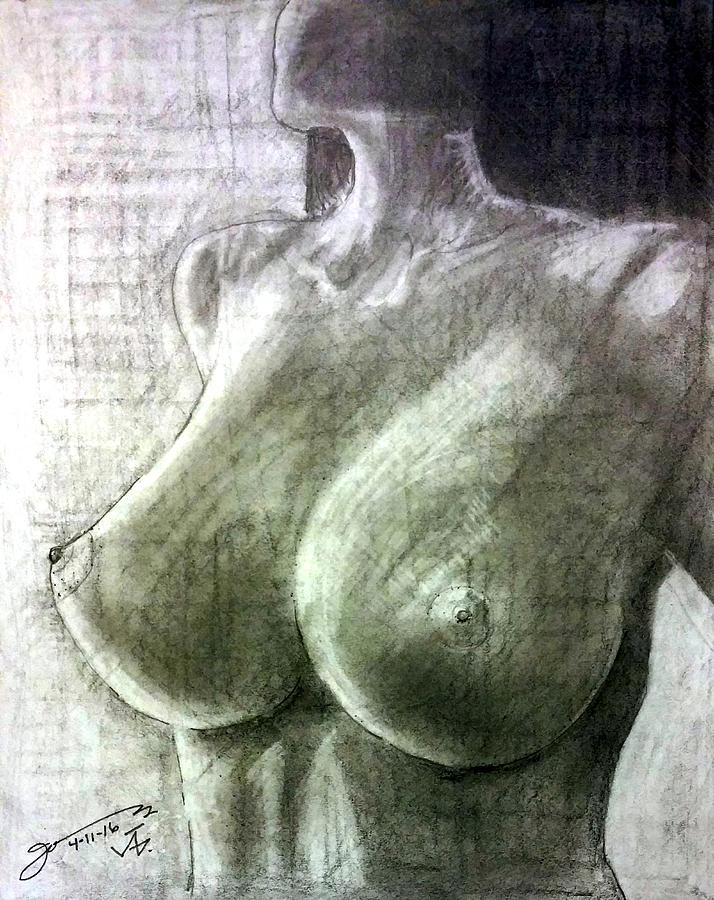 Nude Drawing - Nude Woman V by Jose A Gonzalez Jr
