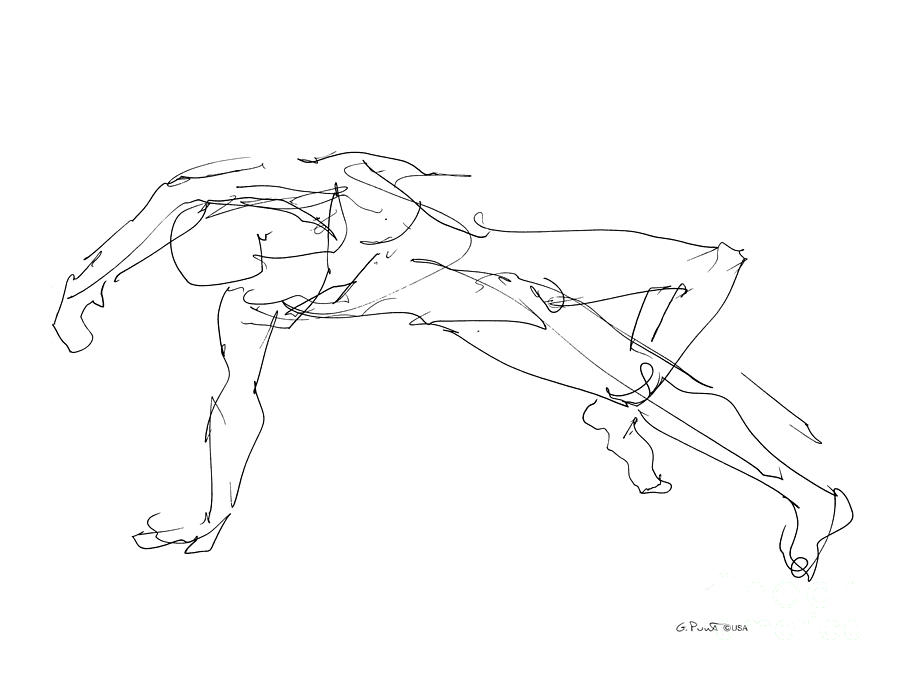 Nude_Male_Drawings_23 Drawing by Gordon Punt