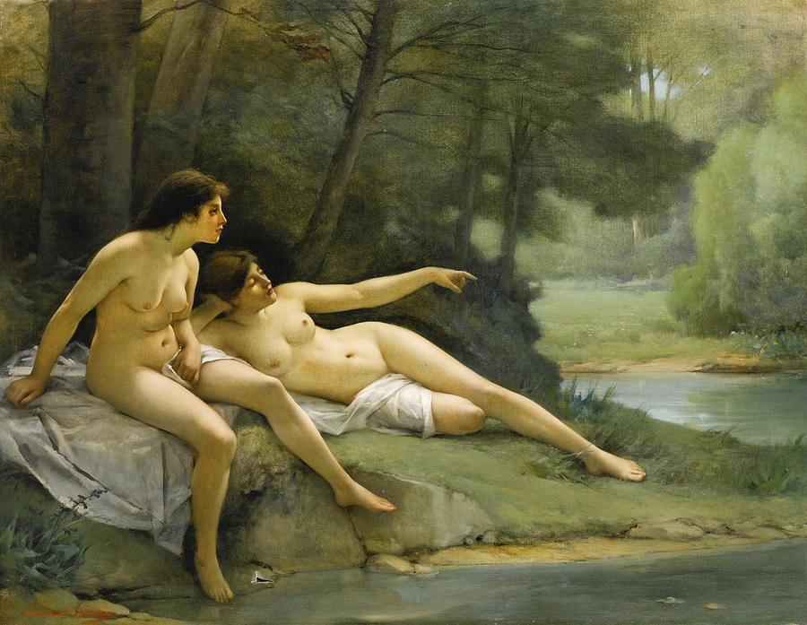 Nudes in the Woods Painting by Emmanuel Benner
