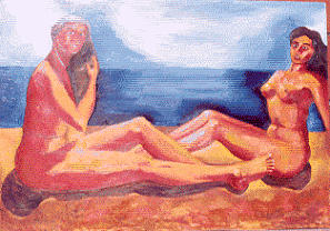 Nudes on beach Painting by Biagio Civale