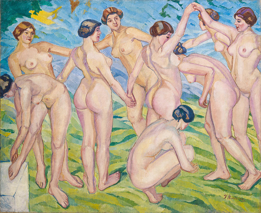Nudes. Women Dancing in a Ring Painting by Francisco Iturrino