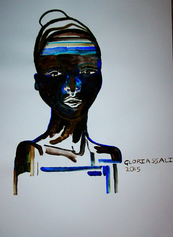 Nuer Bride - South Sudan Painting by Gloria Ssali