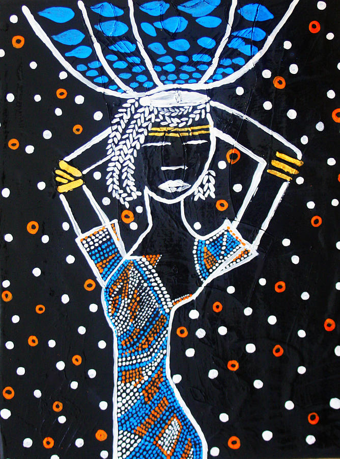 Nuer Lady - South Sudan Painting by Gloria Ssali