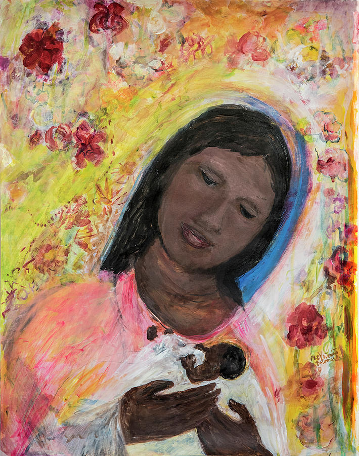 Madonna Painting - Nuestra Senora de Guadalupe by Vrindaji Bowman