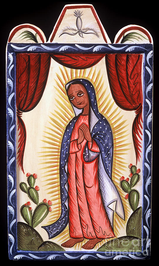 Nuestra Senora de Guadalupe - Our Lady of Guadalupe - AOTEP Painting by Br Arturo Olivas OFS