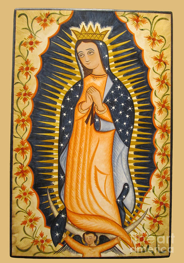 Nuestra Senora de Guadalupe - Our Lady of Guadalupe - AOLGD Painting by Br Arturo Olivas OFS
