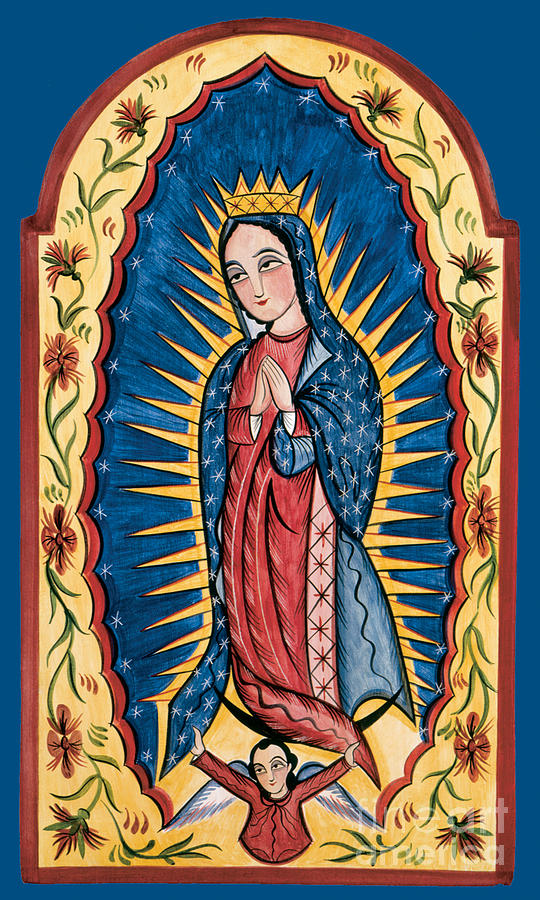 Nuestra Senora de Guadalupe - Our Lady of Guadalupe - AOLOG Painting by Br Arturo Olivas OFS