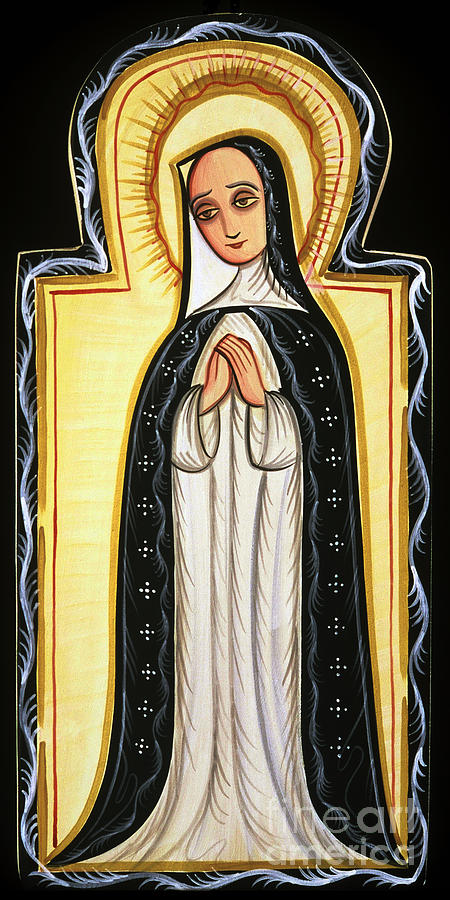 Nuestra Senora de la Soledad - Our Lady of Solitude - AOSOL Painting by Br Arturo Olivas OFS