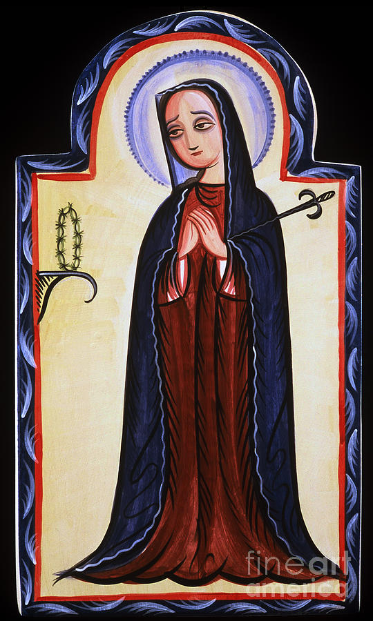 Nuestra Senora de los Dolores - Our Lady of Sorrows - AOSDD Painting by Br Arturo Olivas OFS