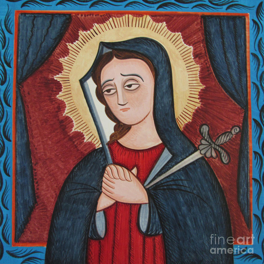 Nuestra Senora de los Dolores - Our Lady of Sorrows - AOSOR Painting by Br Arturo Olivas OFS