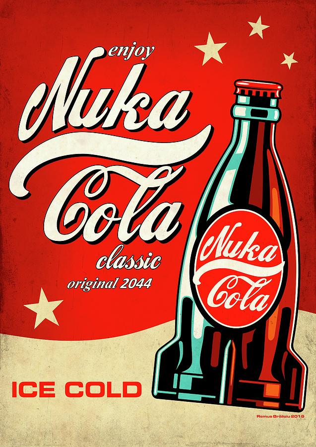 Vintage Digital Art - Nuka Cola by Remus Brailoiu