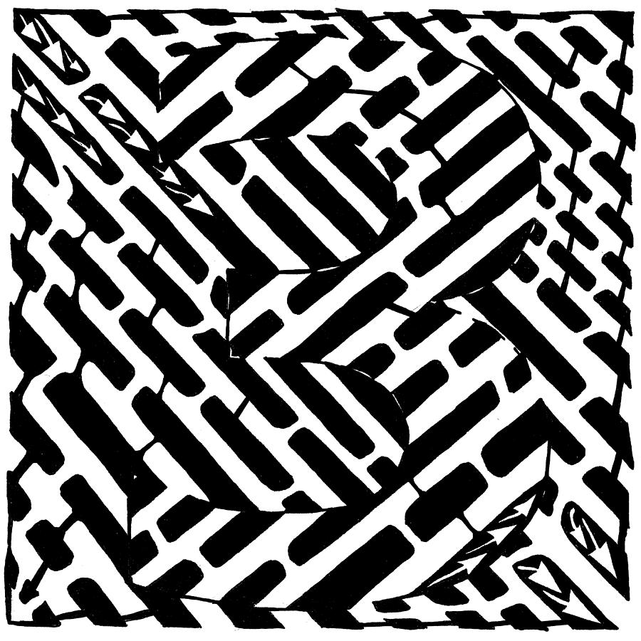 Number 3 Maze Drawing by Yonatan Frimer Maze Artist - Fine Art America