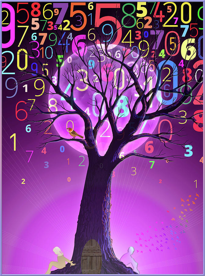 Number Tree Digital Art by Harald Dastis