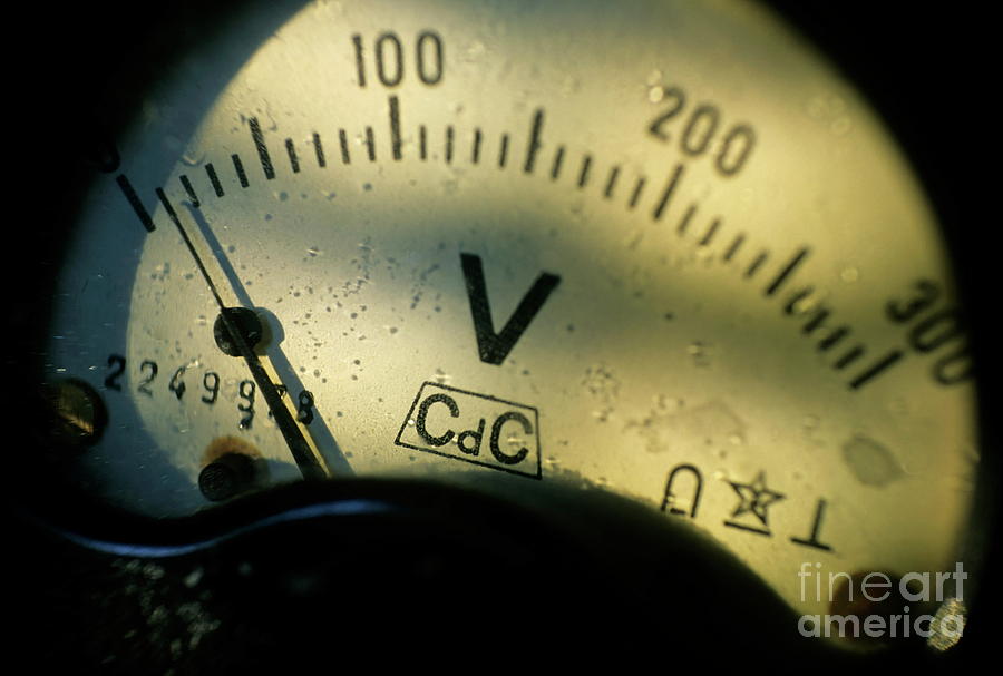 Numbers on the dial of a voltmeter Photograph by Sami Sarkis Photography Numbers on the dial of a voltmeter Photograph by Sami Sarkis Photography