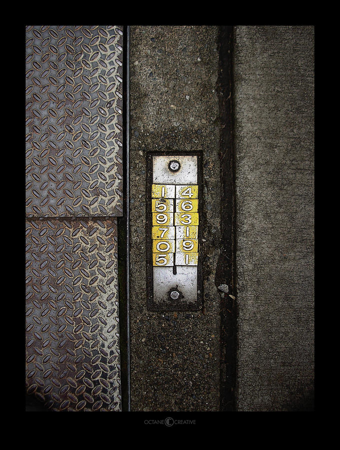 Pattern Photograph - Numbers on the Sidewalk by Tim Nyberg