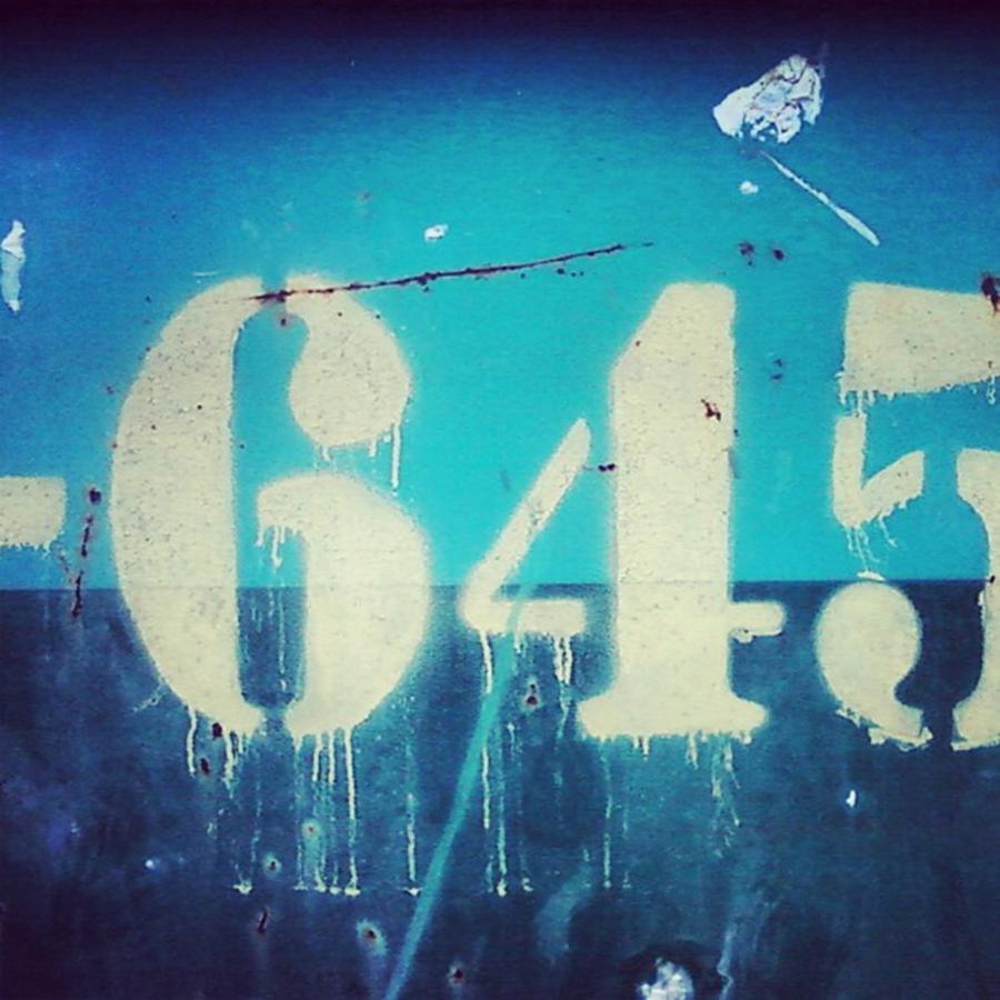 Typography Photograph - #numbers #texture #blue #grunge by Casey Cole