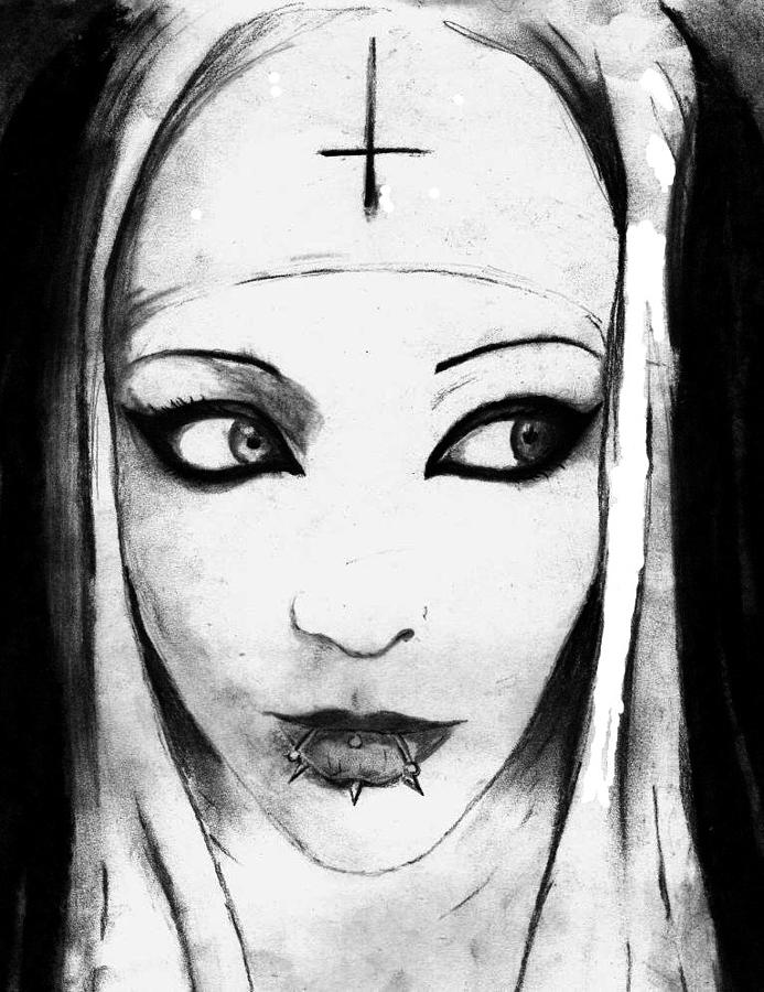 Nun from None Drawing by Justin Kautz.