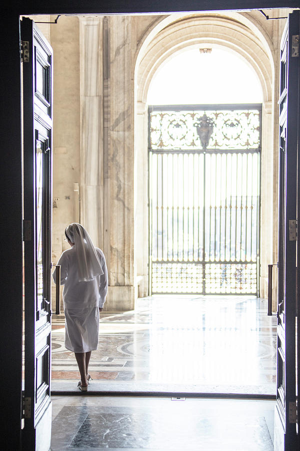 Nun leaving the Vatican  Photograph by John McGraw