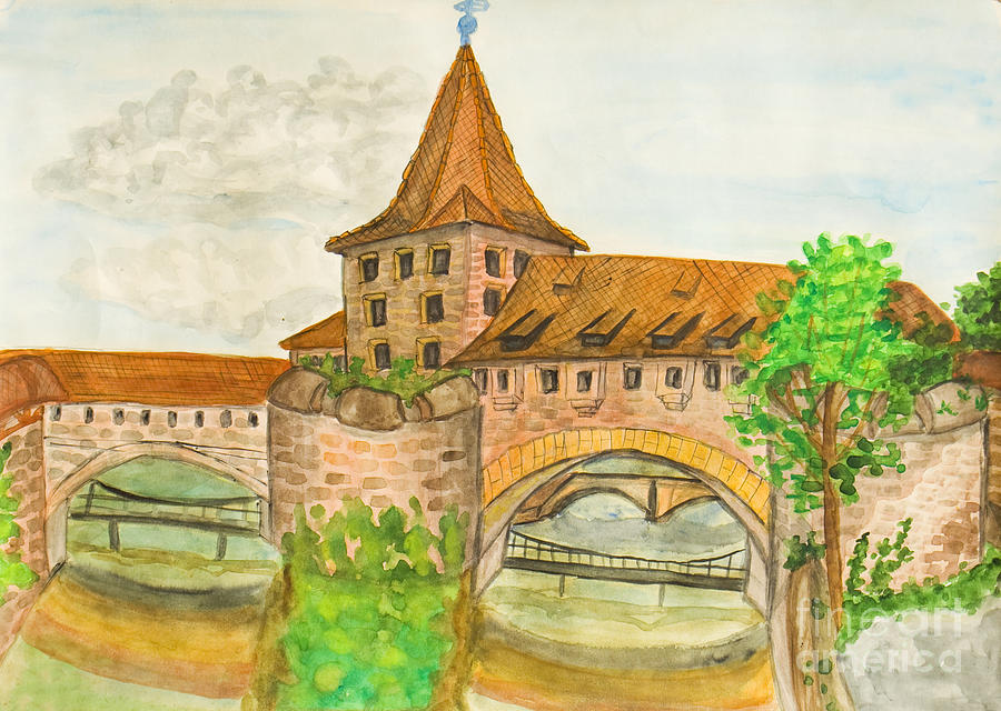 Nuremberg, painting #5 Painting by Irina Afonskaya