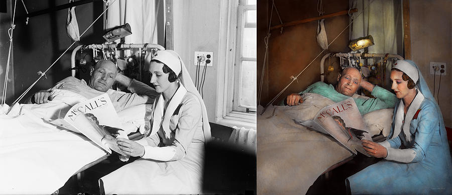 Nurse - Comforting thoughts 1933 - Side by Side Photograph by Mike Savad