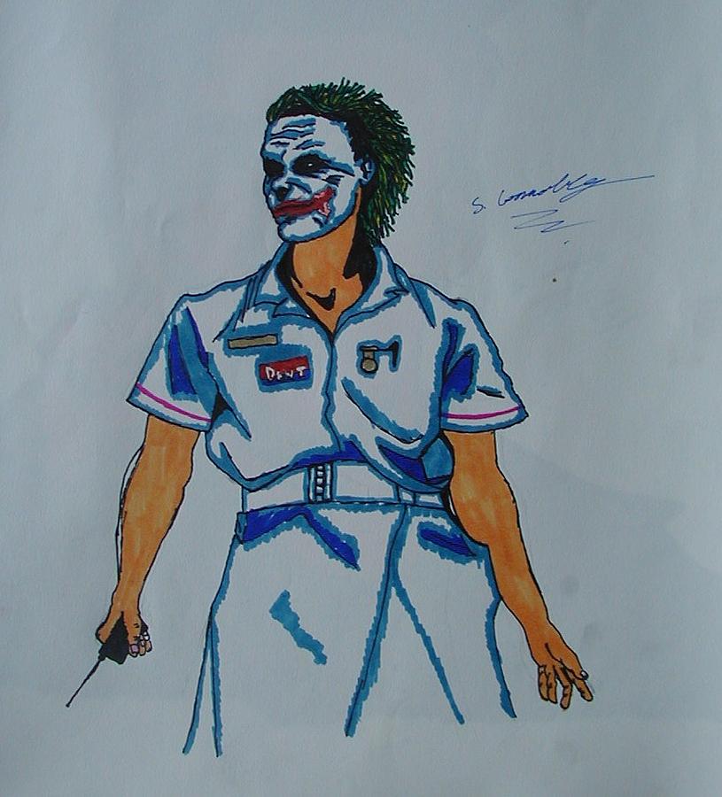 Batman Movie Drawing - Nurse Joker by Sean Connolly