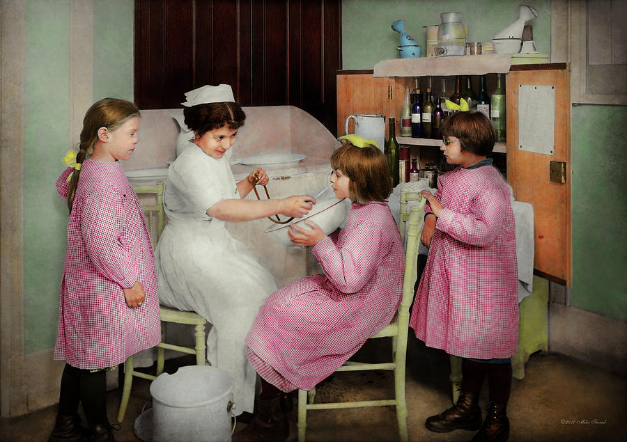 Nurse - Playing nurse 1918 Photograph by Mike Savad