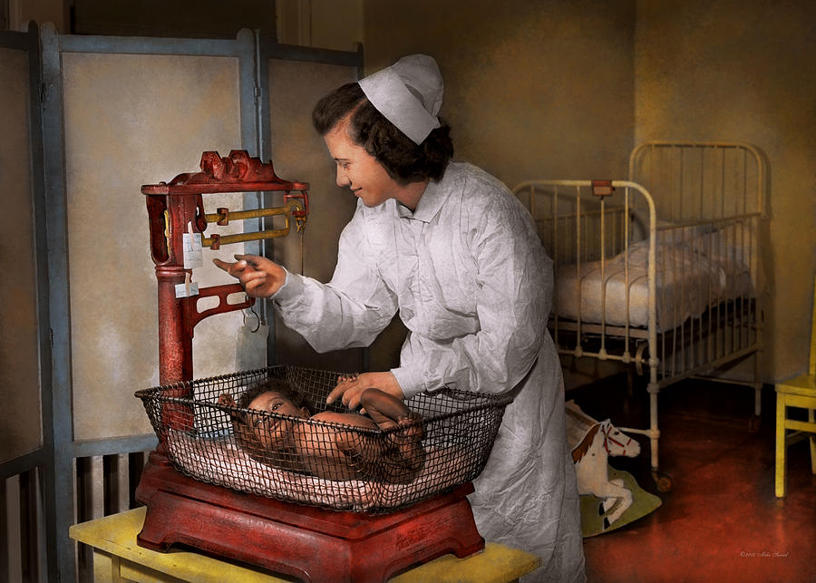 Mothers Day Photograph - Nurse - The pediatrics ward 1943 by Mike Savad