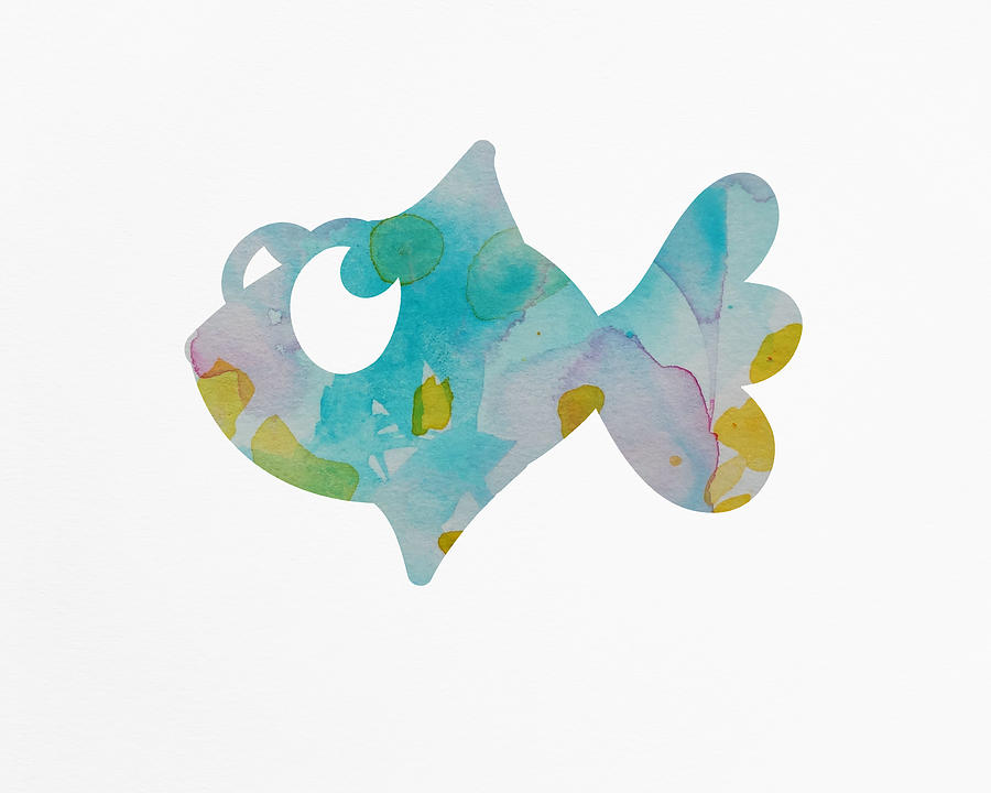 Animal Digital Art - Nursery fish print by Nursery Art