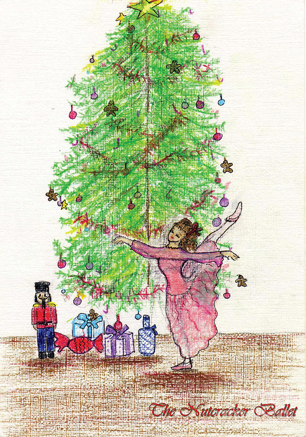 Nutcracker Ballet Drawing - Nutcracker Ballet Christmas by Marie Loh
