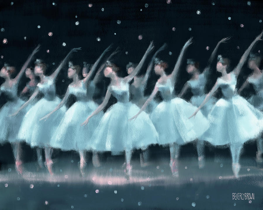 Ballet Painting - Nutcracker Ballet Waltz of the Snowflakes by Beverly Brown