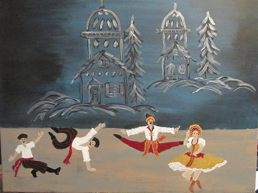 Nutcrackers Dance Of Russian Cossacks Painting by Sharyn Winters