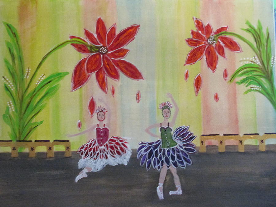 Nutcrackers Waltz Of The Flowers Painting by Sharyn Winters
