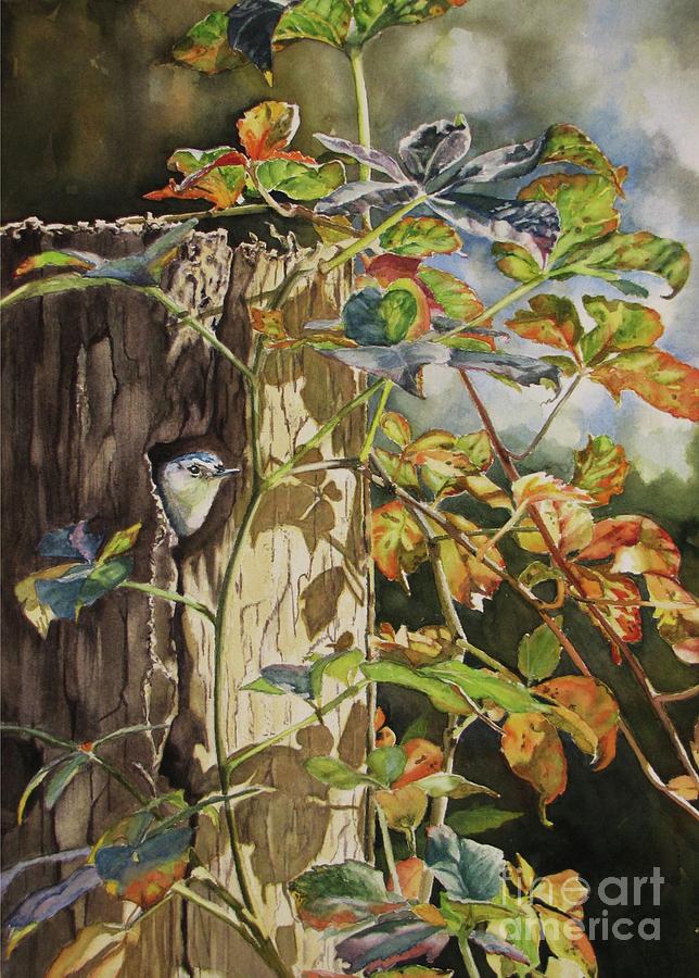Nuthatch and Creeper Painting by Greg and Linda Halom