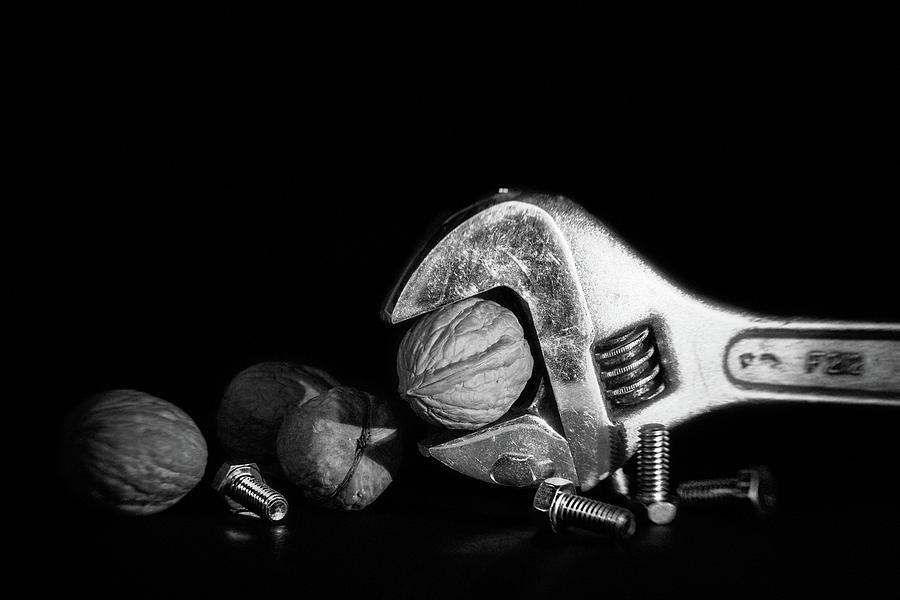 Black And White Photograph - Nuts and Bolts by Tom Mc Nemar