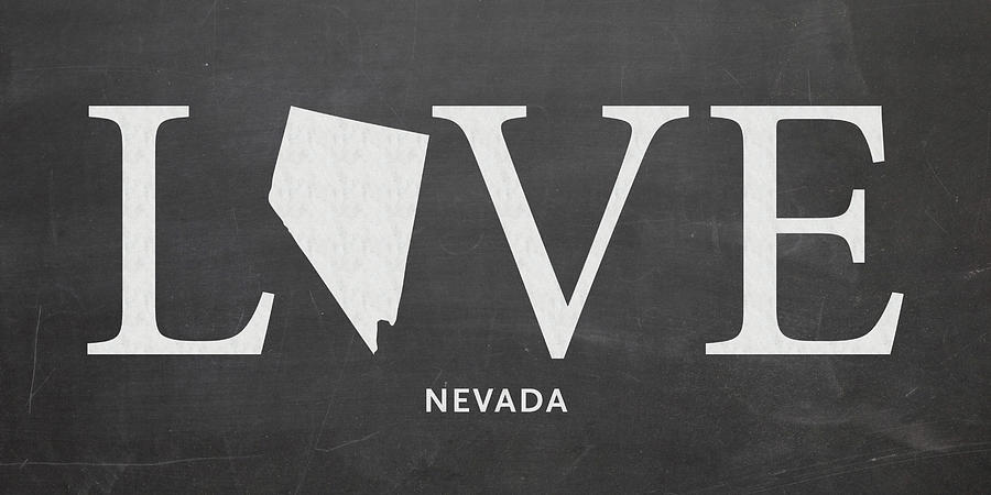 Nevada Map Mixed Media - NV Love by Nancy Ingersoll