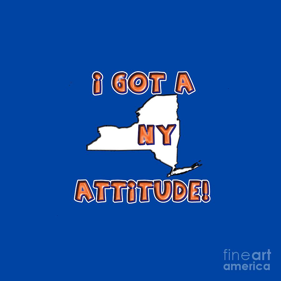 NY Attitude-Mets Colors Digital Art by Judy Hall-Folde