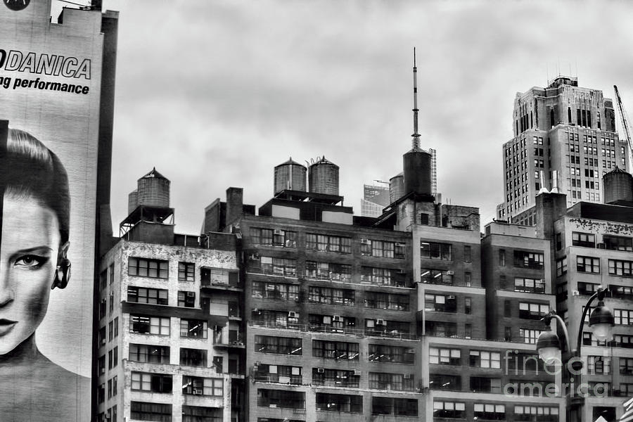NY Black Wht Buildings II Photograph by Chuck Kuhn