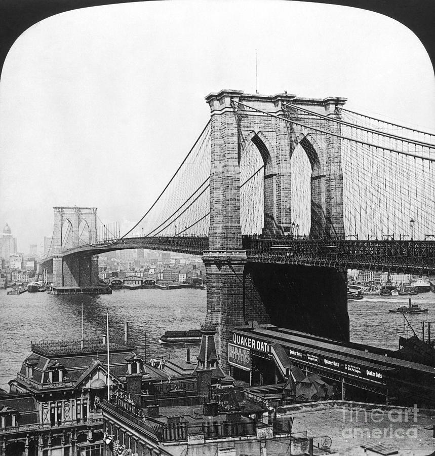 Brooklyn Bridge, 1901 Painting by Granger