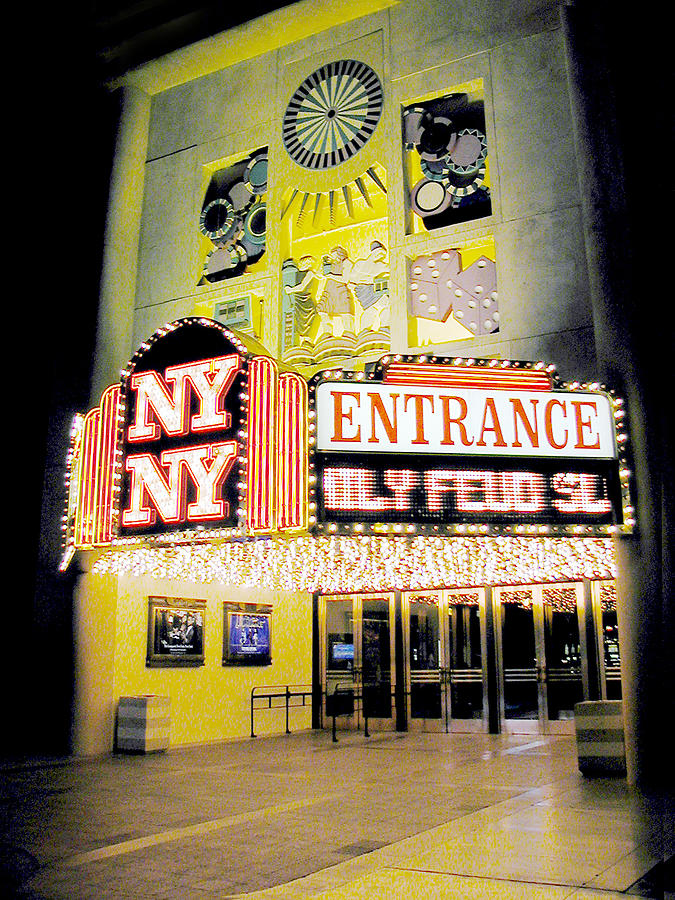 NY NY Casino - tinted bw Photograph by Dorothy Lee